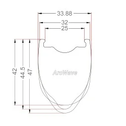 ArcWave™ 47×32 Carbon Rim with Asymmetric Wave Spoke Bed 20Holes